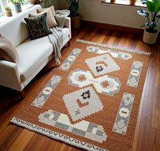 Minimalist Handknotted Wool warmth Rug